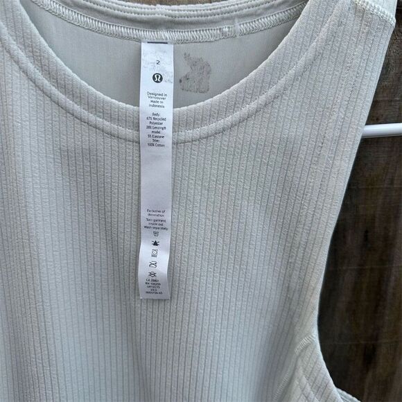 Lululemon Women's Beige Racerback Ribbed Dress Size 2 Summer Casual - Picture 2 of 5